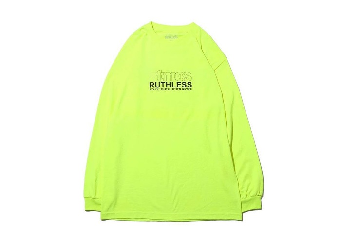 RUTHLESS × atmos pink BASIC LONG SLEEVE SAFETY GREEN